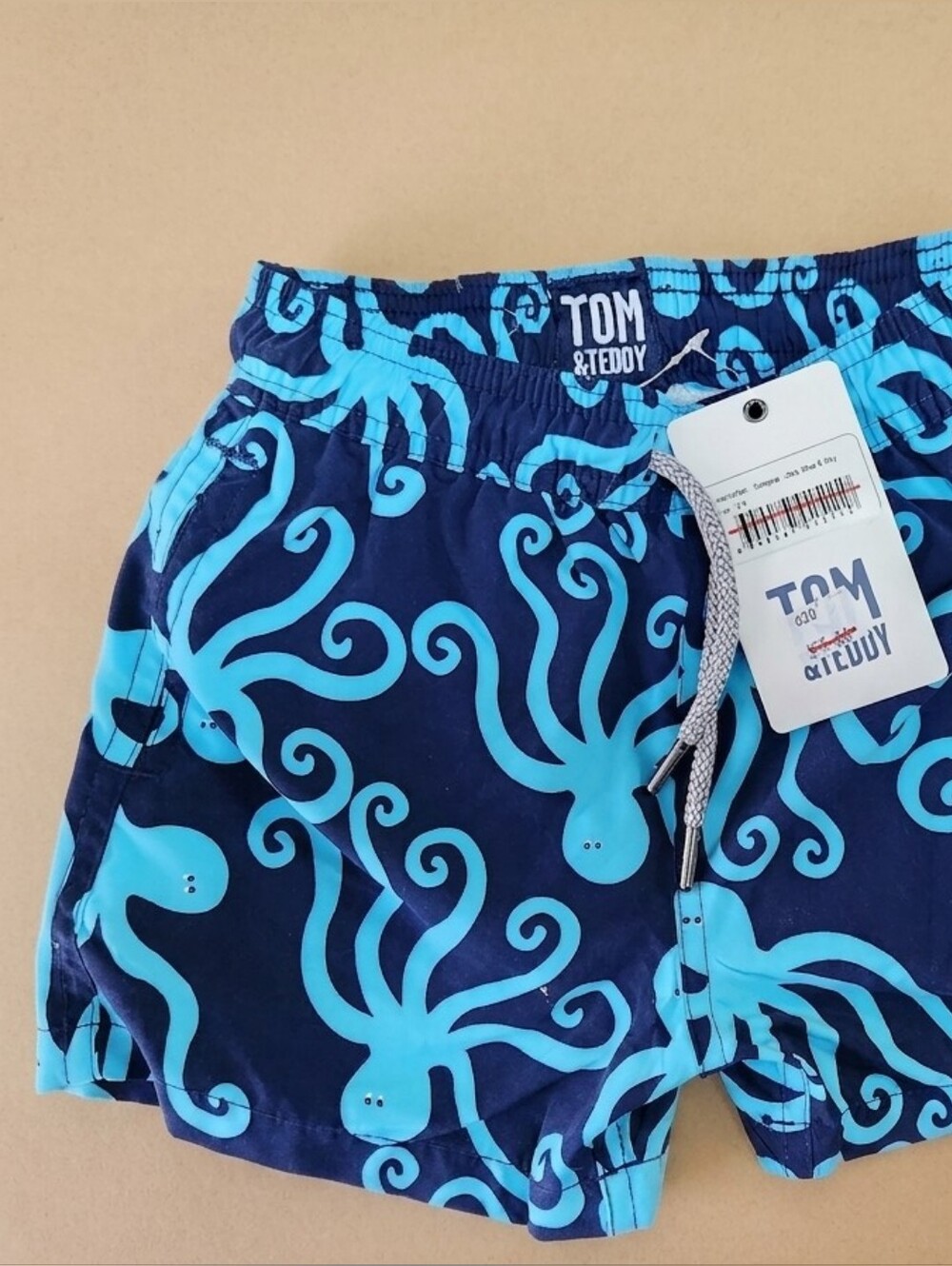 Tom & Teddy Navy & Aqua Octopus Swim Trunks